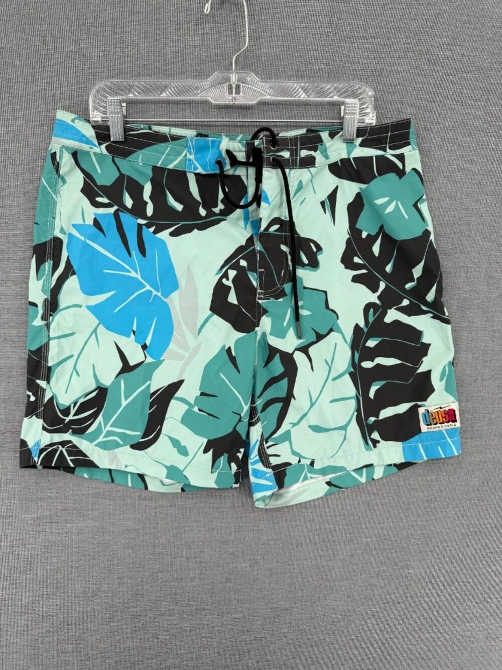 Deus Ex Machina Board Shorts Mens 34 6" Fronds Swim Trunks Drawstring